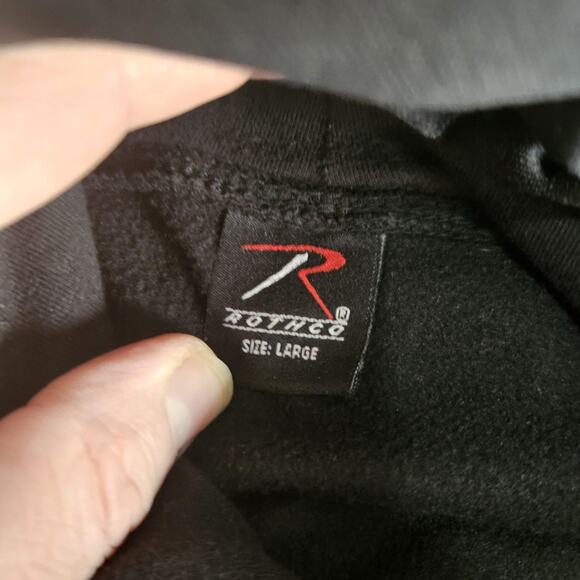 Rothco Hoodie Sweatshirt Mens Large Black Thin Blue Line Flag Pullover Tactical - Picture 8 of 9